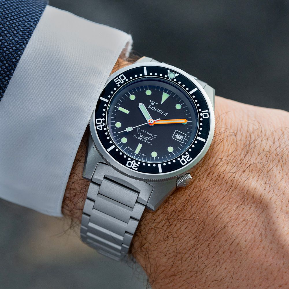 1521 Black Blasted Rubber || Squale Official Website