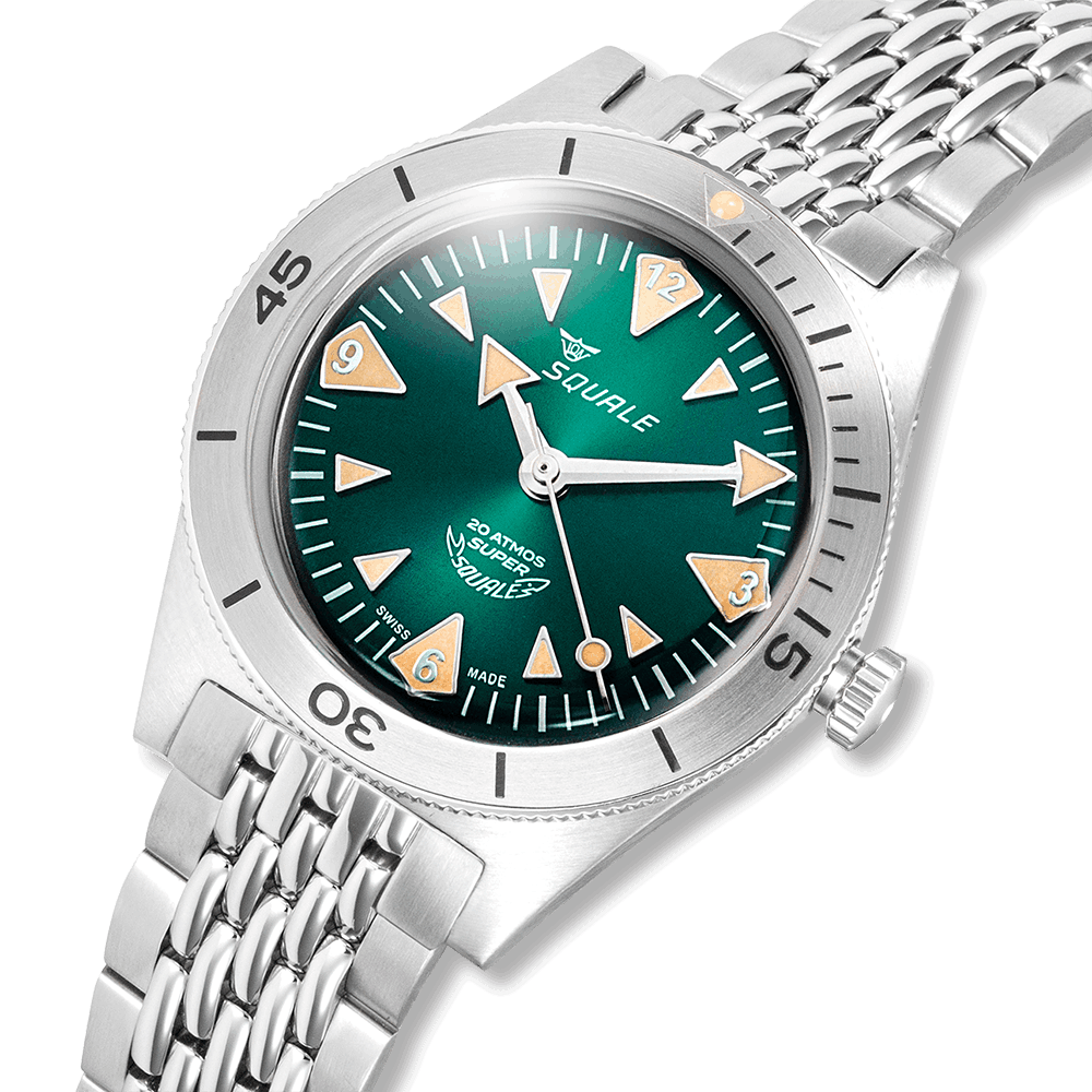 Super-Squale Big Arrows Green Bracelet || Squale Official Websit