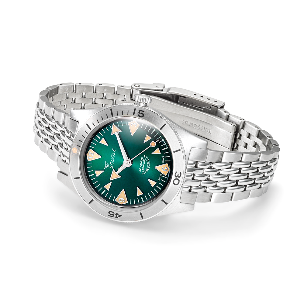 Super-Squale Big Arrows Green Bracelet || Squale Official Websit