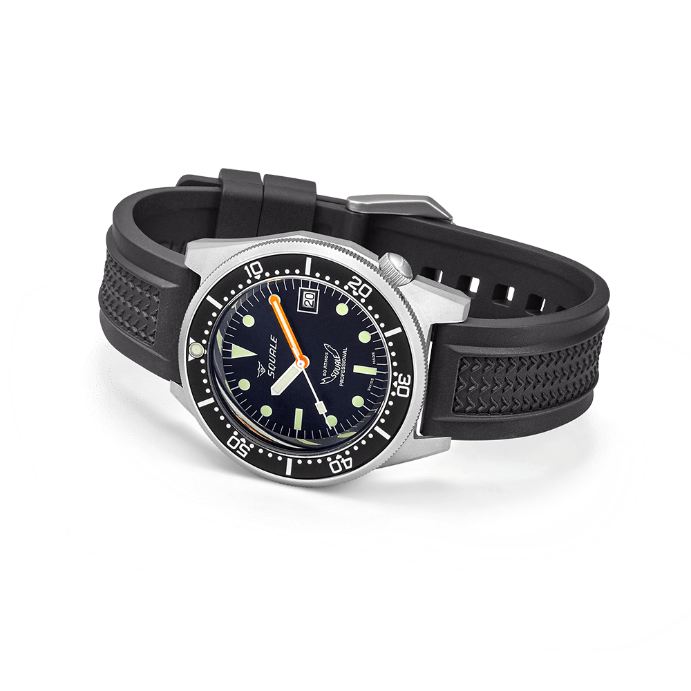 1521 Black Blasted Rubber || Squale Official Website